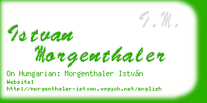 istvan morgenthaler business card